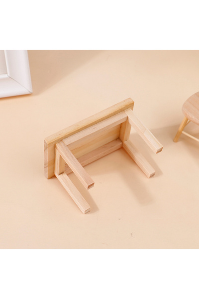 Choice طاولة خشبية مصغرة لبيت الدمى، مقاس واحد 1:12، إكسسوارات أثاث وألعاب