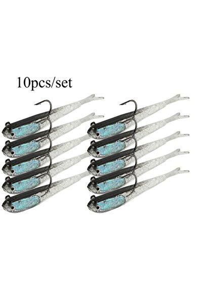 Choice طُعم صيد سيليكوني مضيء من أكيبيك، أسود - 10 قطع - 10 قطع، طُعم صناعي ن...