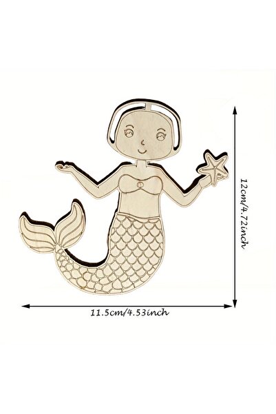 Choice 12pcs 12pcs/set Mermaid Wooden Hanging Crafts DIY Painting Gifts Merma...