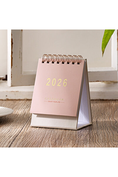 Choice تقويم بسيط وردي اللون لعام 2026، تقويم مكتبي صغير، تقويم حلزوني مبتكر،...