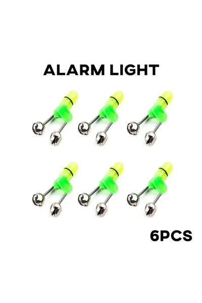 Choice مجموعة من 6 أجراس مضيئة للأسماك، مزودة بحلقة إنذار مزدوجة، مناسبة للصي...