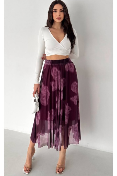 Noa&Noa Shawl Patterned Midi Skirt