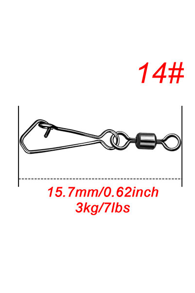 Choice 25 قطعة من موصلات طُعم الصيد FishTrip، مقاس 14، مزودة بمشبك دوار، ودبو...