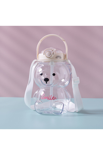 Choice Clear Cute Bear Cup Various Modes of 1000ml/1400ml Tumbler with Straw ...