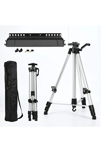 choice2 Silver With Tray Foldable Portable Metal Sketch Easel Stand Metal Mat...