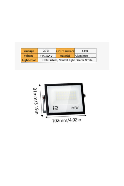 Choice Warm White 20W LED Spotlight Waterproof IP66 220V 20W 30W 50W 100W 150...