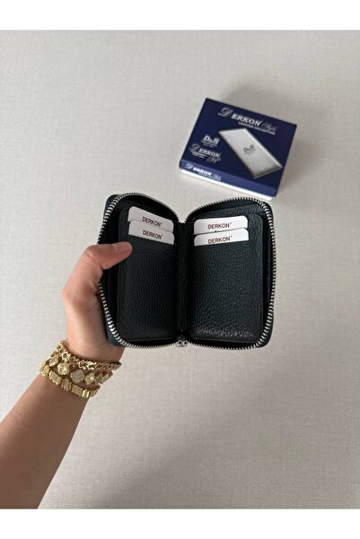DERKON Moskov Zippered Genuine Leather Wallet