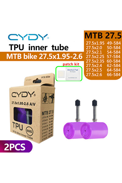 Choice صمام شريدر 45 مم 27.5x1.95-2.6 AV قطعتين CYDY TPU أنبوب داخلي لدراجة ج...