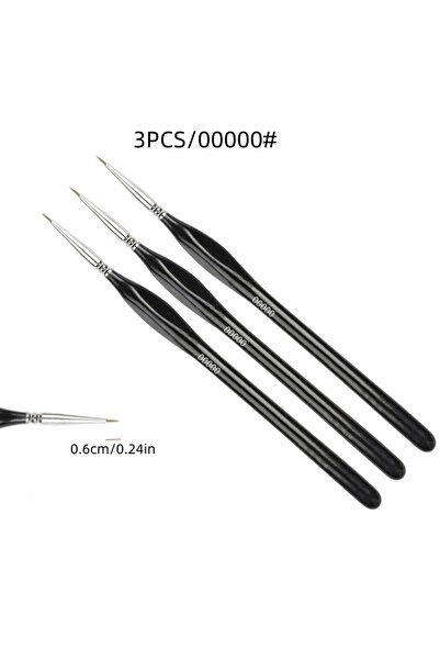 Choice 3PCS 3/6Pcs Fine Tip Paint Brush Set - Synthetic Nylon Hair for Acryli...