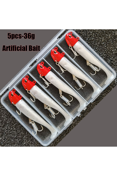Choice 36 غ - 5 قطع طعوم صناعية ناعمة للصيد بالطعوم الصناعية، وزن 36 غ/113 مم...