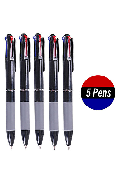 Choice 5 Pens 3 in 1 Red/Black/Blue Ink Color 0.7mm Student Ballpoint Pens Ba...