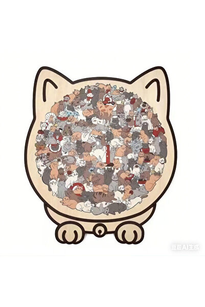 Choice أحجية تركيب الصور الخشبية الفريدة من نوعها على شكل قطة من QMJ-molandi ...