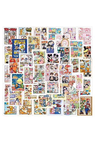 BANDAI 64 قطعة من ملصقات مجموعة الرسوم المتحركة الكلاسيكية (أنمي) - ملصقات تو...