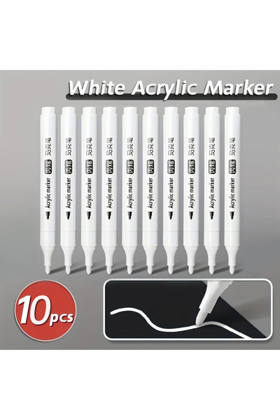 Choice 10pcs 5pcs White Acrylic Marker,Permanent Pen Art Supplies for Black P...
