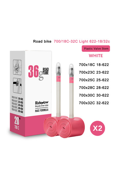 Choice صمام بريستا 65 مم × 2 R36 بلاستيك أبيض، دراجة طريق RideNow 700x18-32c ...