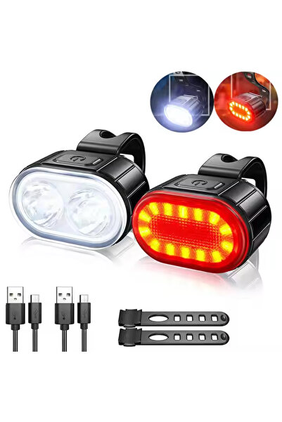 Choice BIike light set Cycling Bicycle Front Rear Light Set Bike USB Charge H...
