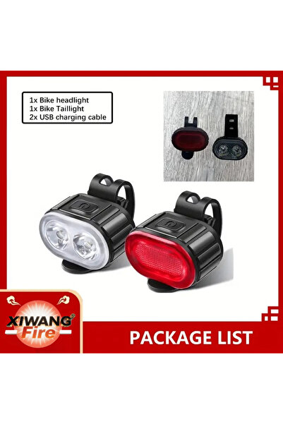 Choice مجموعة إضاءة أمامية وخلفية للدراجة، مصباح أمامي LED قابل لإعادة الشحن،...