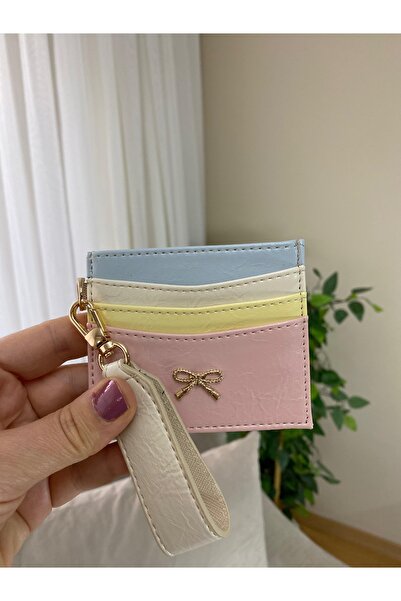 Nevalia Kadın Çok Renkli Mini Kartlık Cüzdan El Çantası-Anahtarlıklı Küçük Cü...