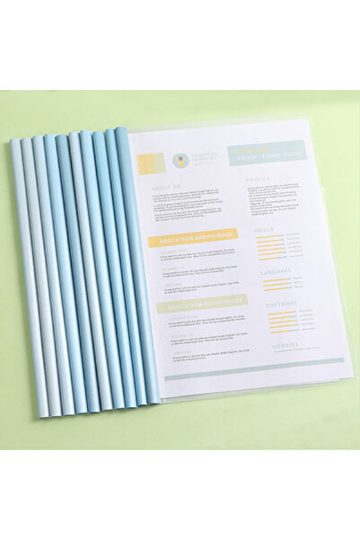 choice2 blue 10pcs Transparent File Dument Thicken Draw Rod A4 Folder Test Pa...