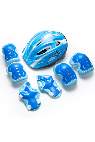 Choice طقم معدات حماية للأطفال مكون من 7 قطع باللون الأزرق، يشمل خوذة ووسادات...