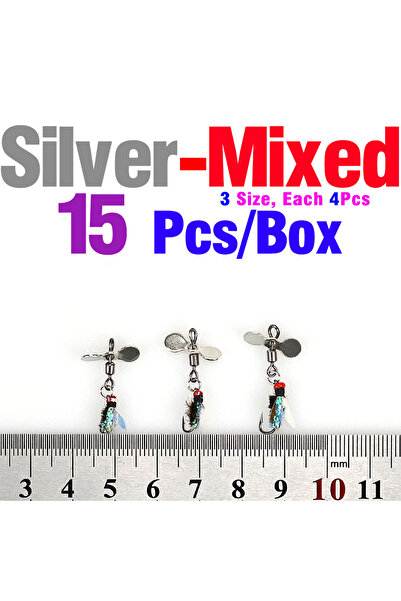 Choice طُعم صناعي فضي مختلط من توبرانك، 15 قطعة/علبة، أجنحة نحل، طُعم حشرات م...