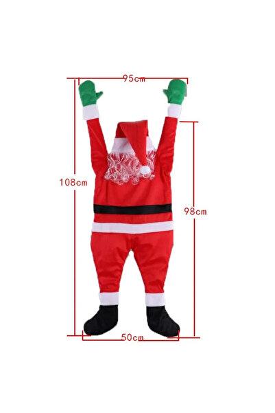 Choice مجموعة دمى سانتا كلوز القطيفة، 110 سم/170 سم، للتسلق، النوافذ، الشرفات...
