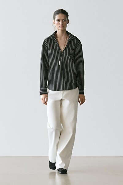 Massimo Dutti Çizgili pamuklu gömlek