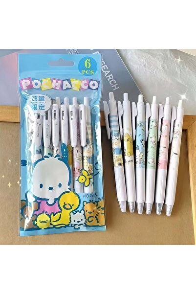 Choice مجموعة أقلام جل برتقالية اللون، 6 قطع/عبوة، بتصميم شخصية بوتشاكو من سا...