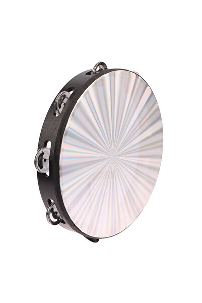 Choice طبلة يدوية خشبية مشعة مقاس 25 سم (6/8/10 بوصة) مع صفين من الأجراس، أدا...