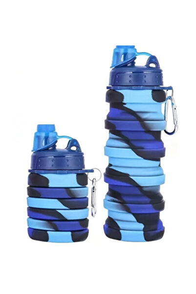 Choice Folding Bottle Blue Outdoors Silicone Folding Cup with Hanging Hole Cr...