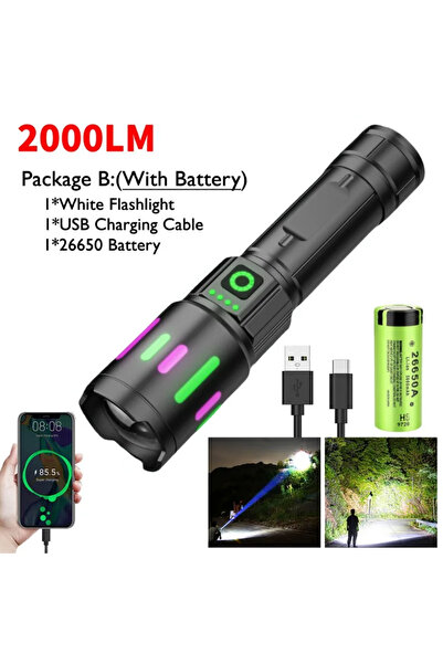 Choice مصباح يدوي LED قابل لإعادة الشحن عالي الطاقة S615، مدى إضاءة طويل يصل ...