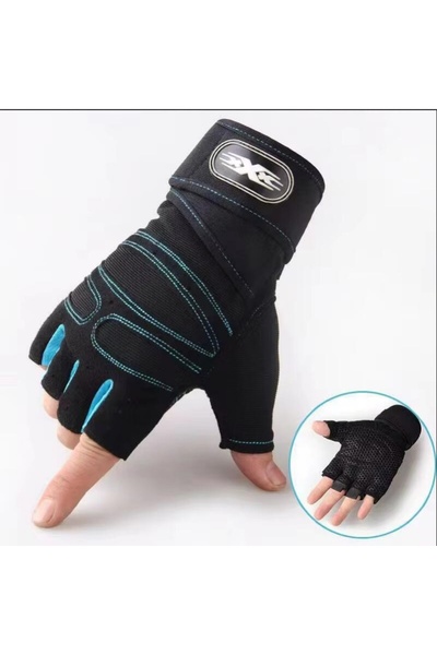 Choice قفازات رياضية زرقاء سماوية مقاس M، نصف أصبع، مناسبة للرياضات التكتيكية...