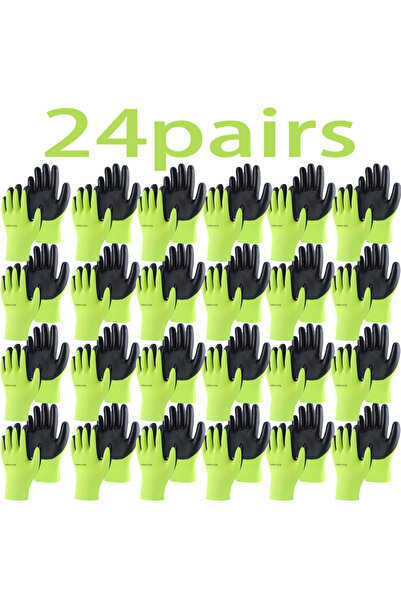 Choice قفازات عمل آمنة، لون أخضر داكن - 24 زوجًا (12/24 زوجًا)، مناسبة للرجال...