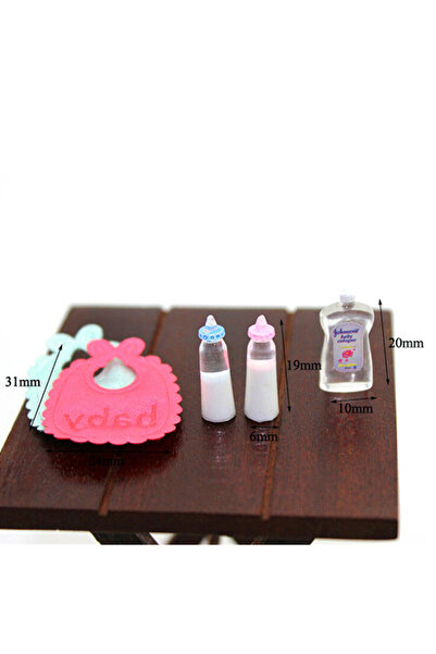 Choice 0 0 1:12 دمى مصغرة زجاجات رضاعة للأطفال، شامبو، مرايل، مجموعة هدايا لغ...