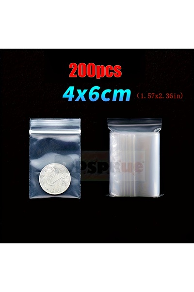 Choice 4×6 سم (200 قطعة) 200 قطعة أكياس بلاستيكية ذاتية الإغلاق لتخزين الخرز ...