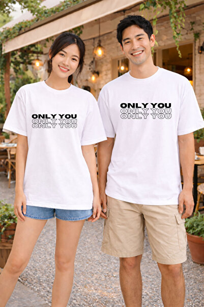 MODA Only You Valentine's Day Couple Matching White T-Shirt Sizes Must Be Add...