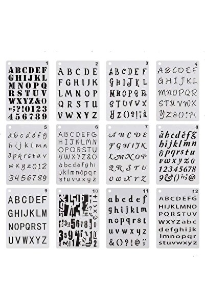 Choice 12pcs Letter Stencil 12/24pcs Letter Stencils Drawing Painting Templat...