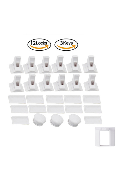 Choice 12 قفلًا و3 مفاتيح، قفل أمان مغناطيسي للأطفال، محدد، حماية للأطفال، قف...