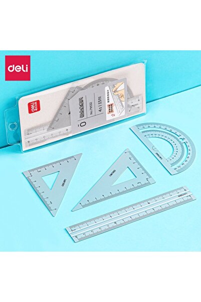 Choice silver 4 in 1 Deli Metal Ruler Stationery Set Aluminum Alloy Multifunc...