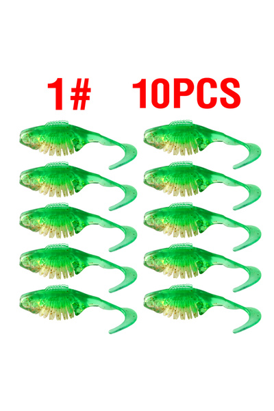 Choice طعم صيد ناعم ذو ذيل مجعد، 10 قطع/كيس، 5 سم، 1.85 غرام، طعم سباحة ناعم ...