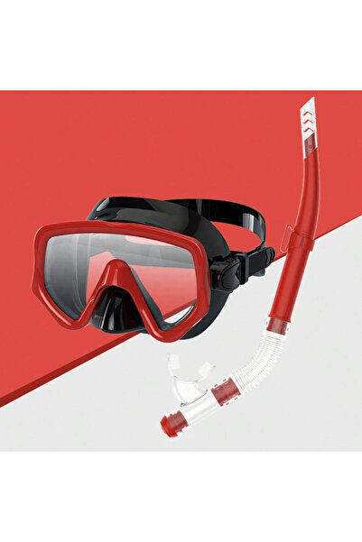 Choice red Diving Mask Snorkel Set For Adults Tempered Glass Scuba Profession...