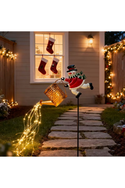 Choice Christmas Snowman 1PC Warm White 1/2PC Solar Christmas Snowman Kettle ...