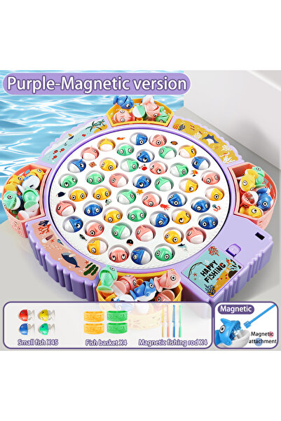 Choice لعبة صيد الأسماك المغناطيسية الدوارة على شكل طبق - لعبة صيد مع موسيقى ...