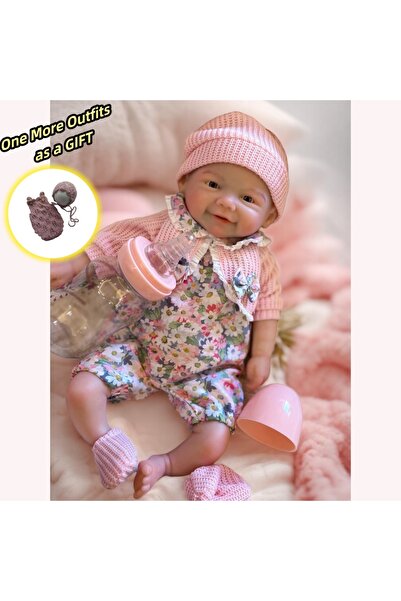 Choice دمية طفلة سيليكونية قابلة للغسل، طولها 33 سم، وفمها قابل للفتح، مصنوعة...