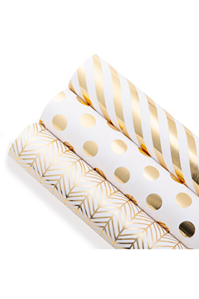 Choice ورق تغليف هدايا أبيض، 3 لفات، 17 بوصة × 9.8 قدم لكل لفة، ورق تغليف هدا...