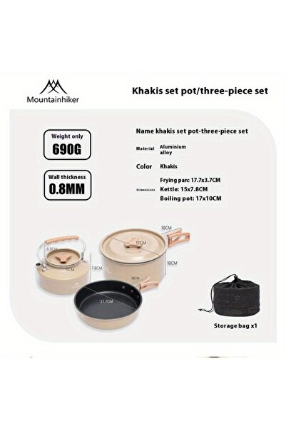 Choice Set of 3 Mountainhiker new set pot kettle outdoor pots and pans stove ...
