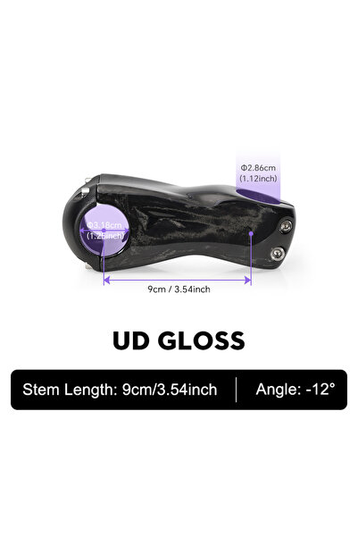Choice Gloss-Angle 12-90mm TOSEEK Carbon Stem12Degree Mountain Bike Stem 31.8...