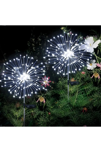 Choice مصباح ألعاب نارية يعمل بالطاقة الشمسية، مزود بـ 90 مصباح LED أبيض، مقا...