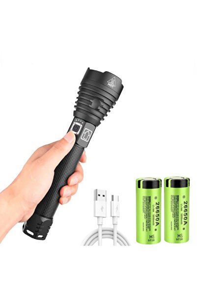 Choice مصباح يدوي تكتيكي LED من طراز XHP90/XHP70، قابل لإعادة الشحن عبر منفذ ...