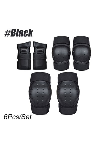 Choice واقيات ركبة ومرفق ومعصم سوداء مقاس L للبالغين والأطفال للتزلج على الجل...